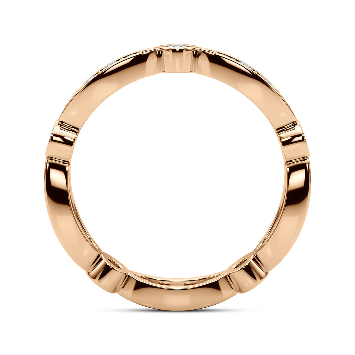 0.50 Carat Art Deco Vintage Style Wedding Anniversary Band 14k White Gold - simonbjewels.co
