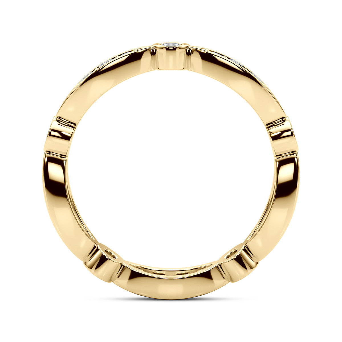 0.50 Carat Art Deco Vintage Style Wedding Anniversary Band 14k White Gold - simonbjewels.co