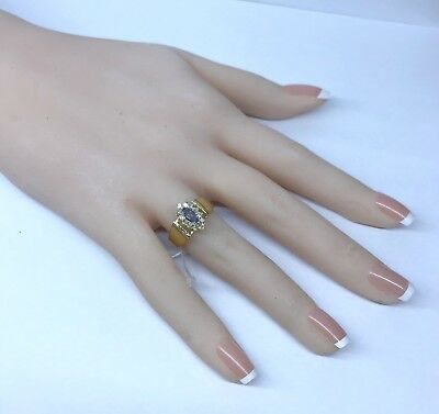 Marquise Shape Natural Tanzanite Diamond cocktail ring 14k yellow gold - simonbjewels.co