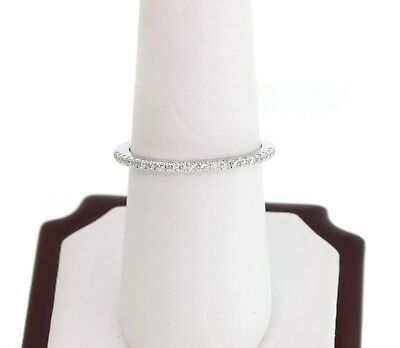 14k White Gold Round Cut Pave Diamonds Band Anniversary Half Eternity 0.22ctw - simonbjewels.co