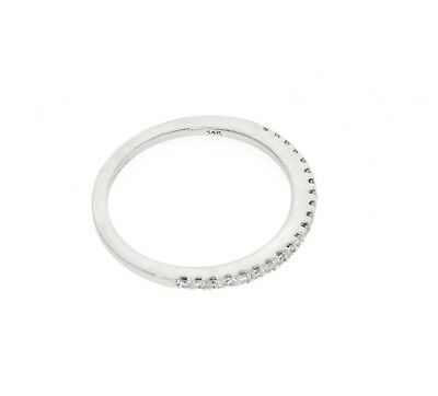 14k White Gold Round Cut Pave Diamonds Band Anniversary Half Eternity 0.22ctw - simonbjewels.co