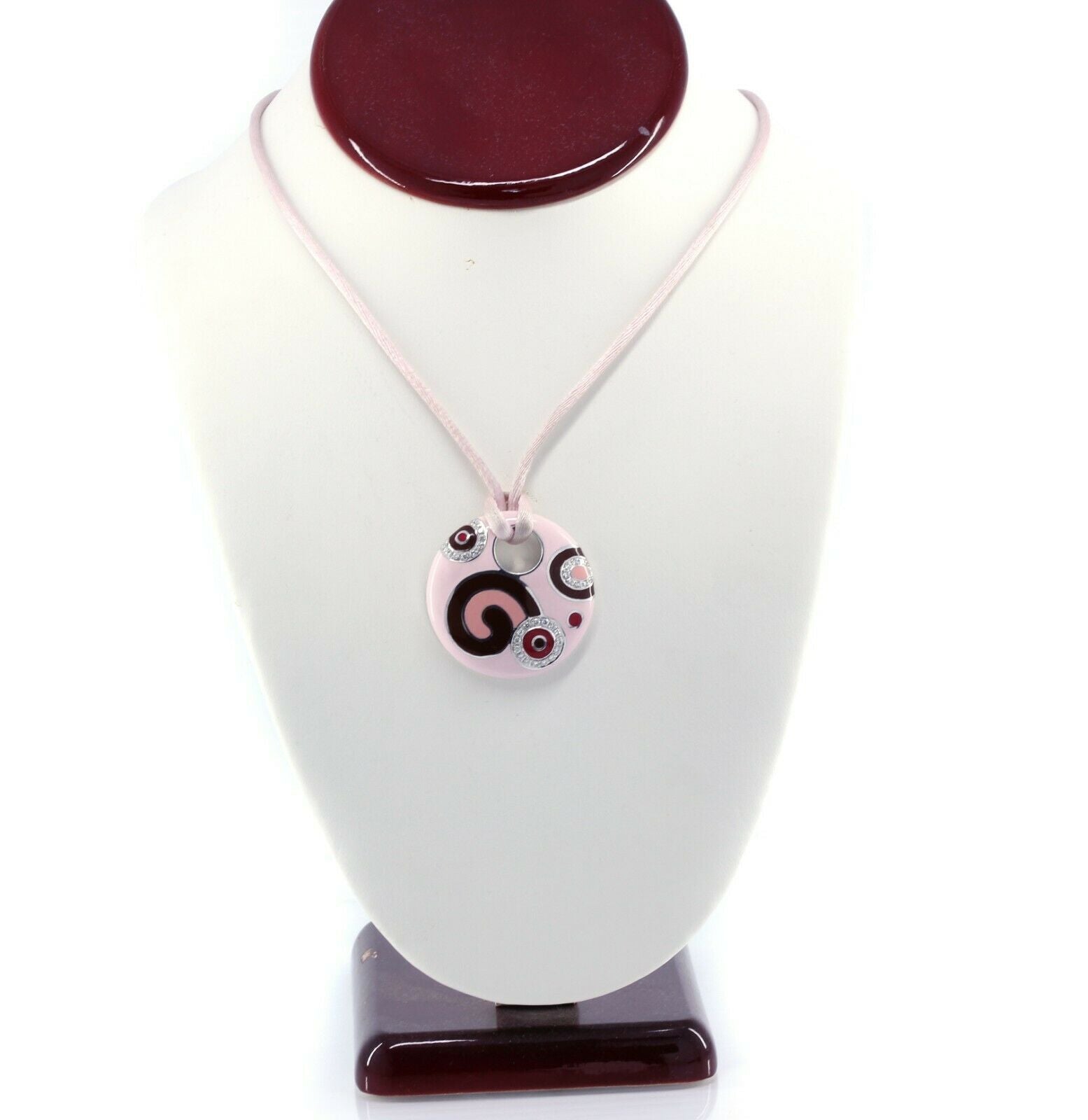 ROBERTO COIN Enamel Diamond Pendant Necklace in 18K White Gold - 16'' - simonbjewels.co