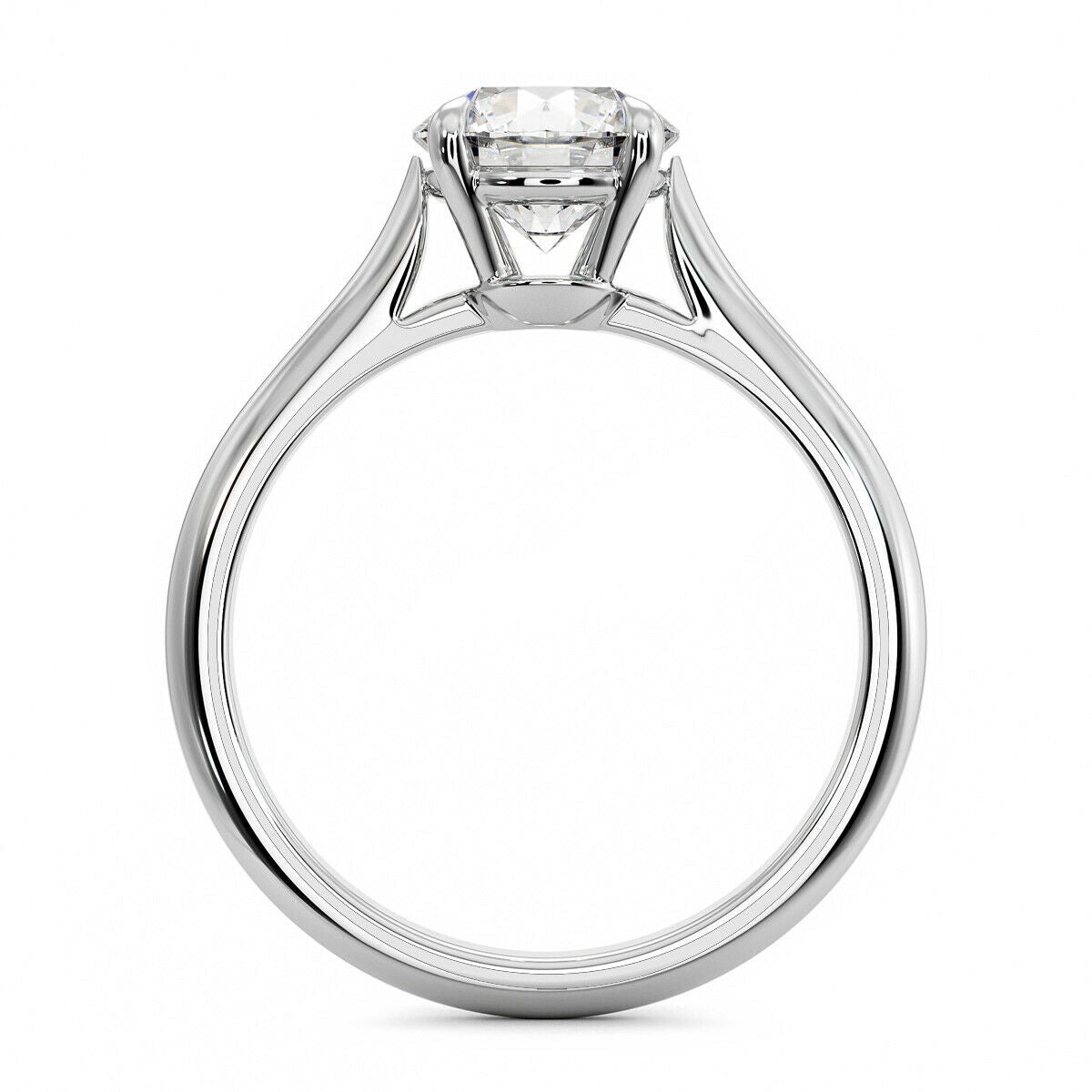 1.50CT. Solitaire Round Diamond Engagement Ring in 14K White Gold Certified - simonbjewels.co
