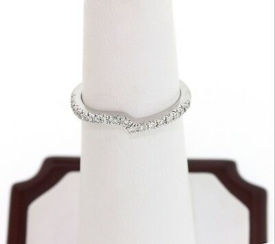 Curved Diamond Wedding Band 1/4 Ct. Minimalist Anniversary Ring 14K white Gold - simonbjewels.co