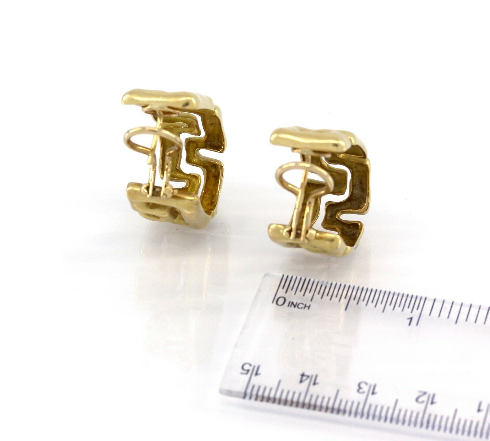 Tiffany & Co.18kt Yellow Gold Etruscan Greek Key Pattern Earrings - simonbjewels.co