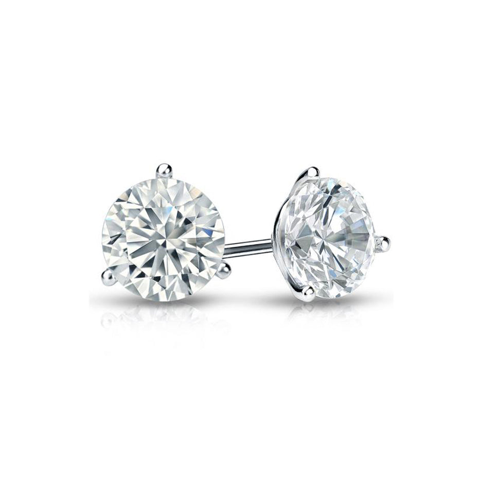 1.00ctw Round Brilliant Diamond Martini Studs Earrings Set In 14k White Gold - simonbjewels.co