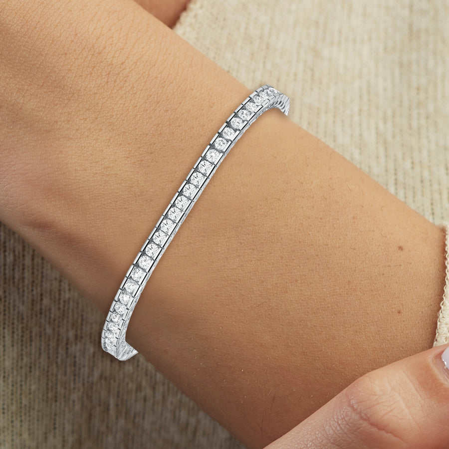 10.50 ct Round Diamond Channel Set Tennis Diamond Bracelet 14K Gold - simonbjewels.co