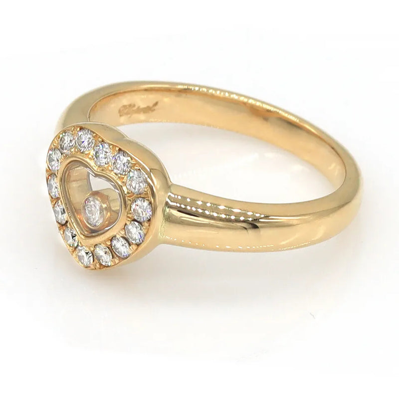 Chopard Diamond Happy Heart Ring in 18k Yellow Gold