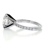 5.25 carat Round Diamond Micro-pave Petite Wire Solitaire Engagement Ring