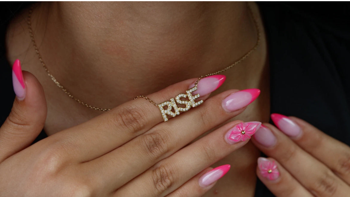 RISE Diamond Necklace - 14K Yellow Gold with Natural Diamonds