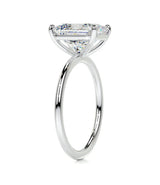 5.35 carat Radiant cut Lab Grown Diamond Wire Basket Engagement Ring In 14k Gold