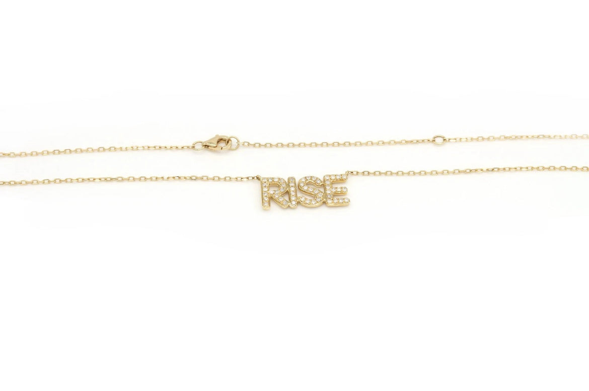 RISE Diamond Necklace - 14K Yellow Gold with Natural Diamonds