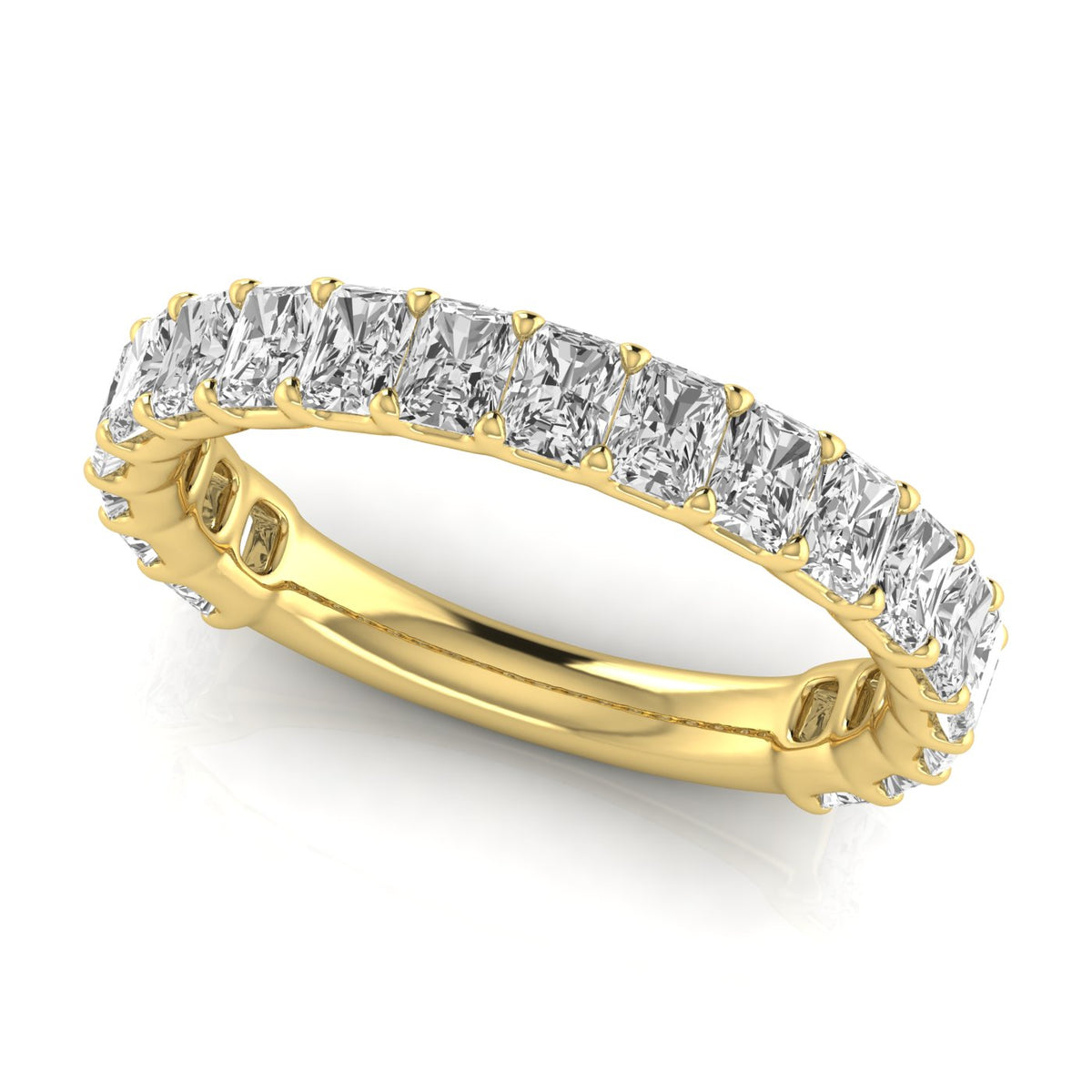 2 CTW Radiant-Cut Lab-Grown Diamond Three-Quarter Eternity Wedding Band in 14K Gold