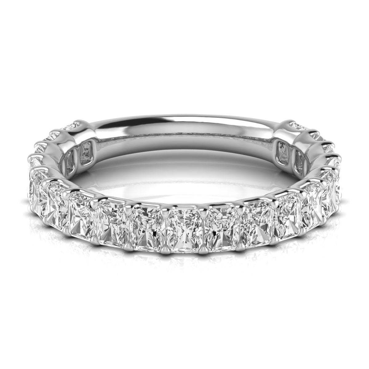 2 CTW Radiant-Cut Lab-Grown Diamond Three-Quarter Eternity Wedding Band in 14K Gold