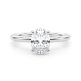 2 CT TW Hidden Halo Oval Lab Grown Diamond Engagement Ring in 18K White Gold