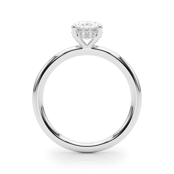 2 CT TW Hidden Halo Oval Lab Grown Diamond Engagement Ring in 18K White Gold