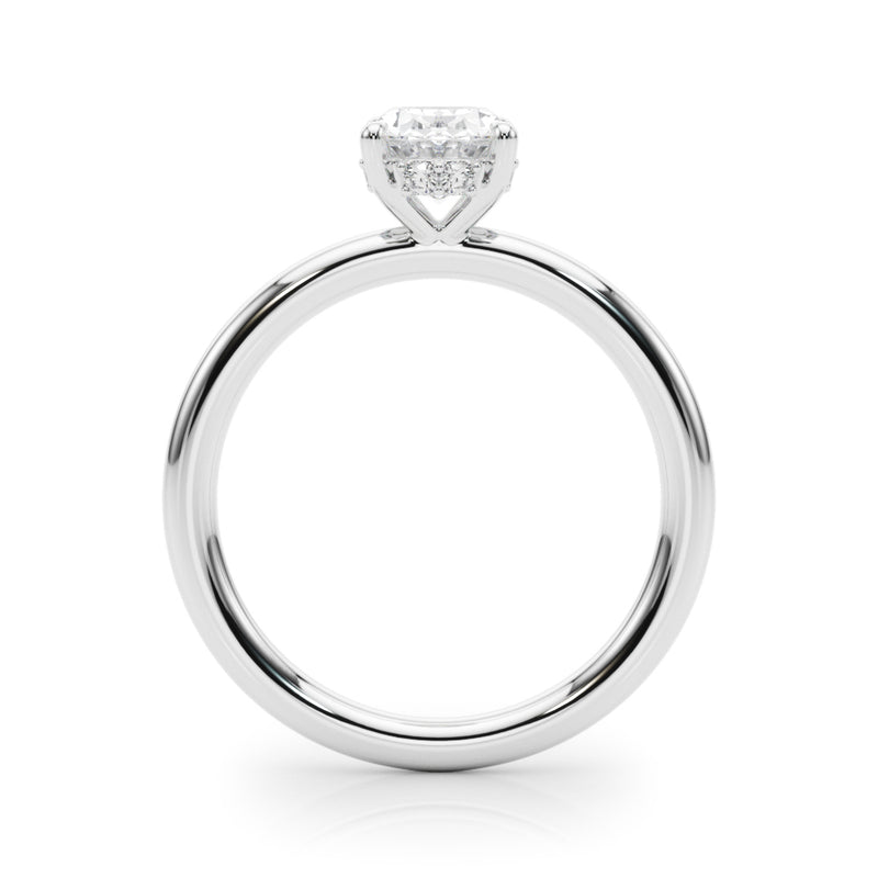 2 CT TW Hidden Halo Oval Lab Grown Diamond Engagement Ring in 18K White Gold