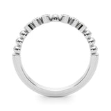 1/10 CT TW Round Diamond Beaded Bezel set Wedding Band 14k Gold