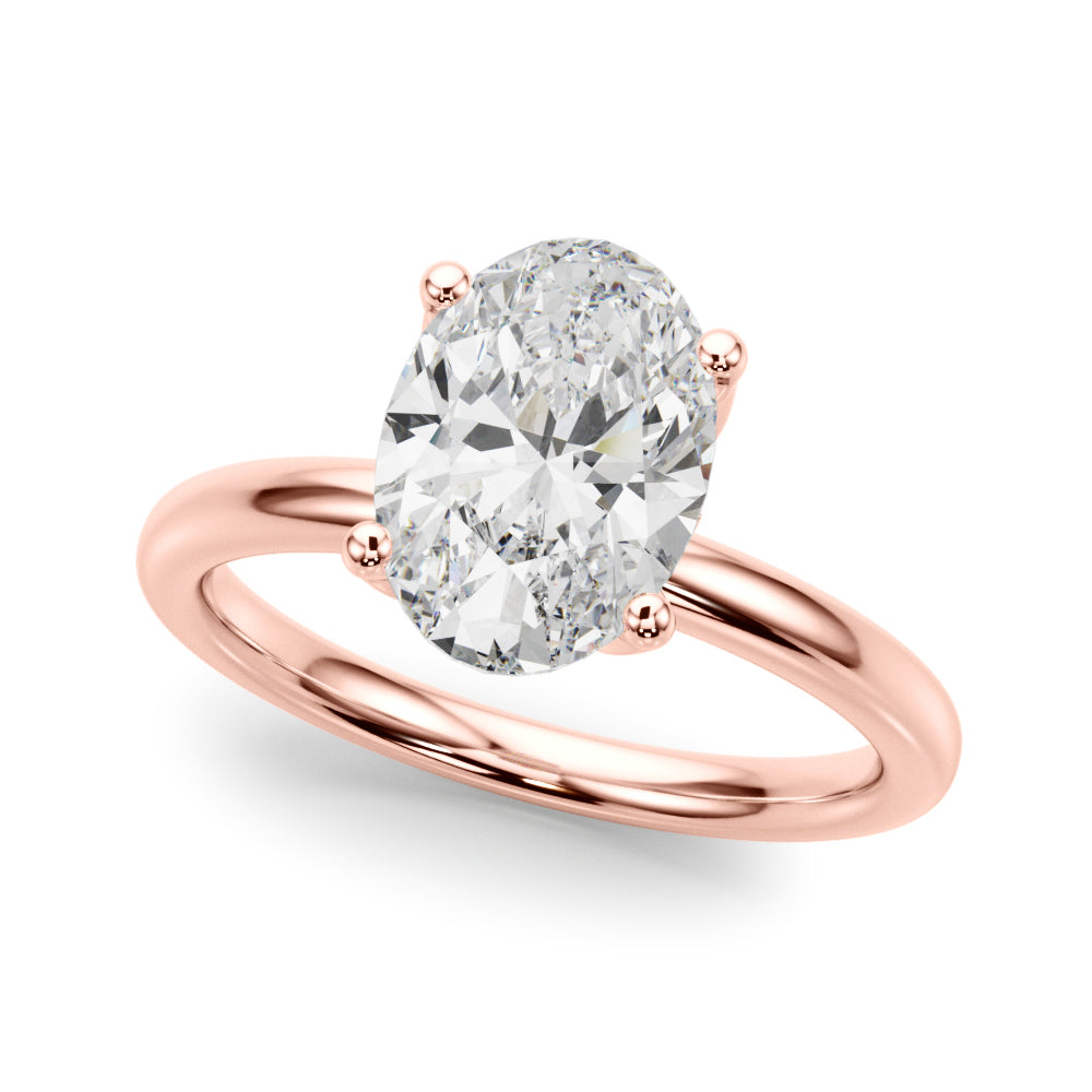 2.20 CT Oval Lab Diamond Engagement Ring | 14K Gold Hidden Halo | IGI E-F VS-VVS