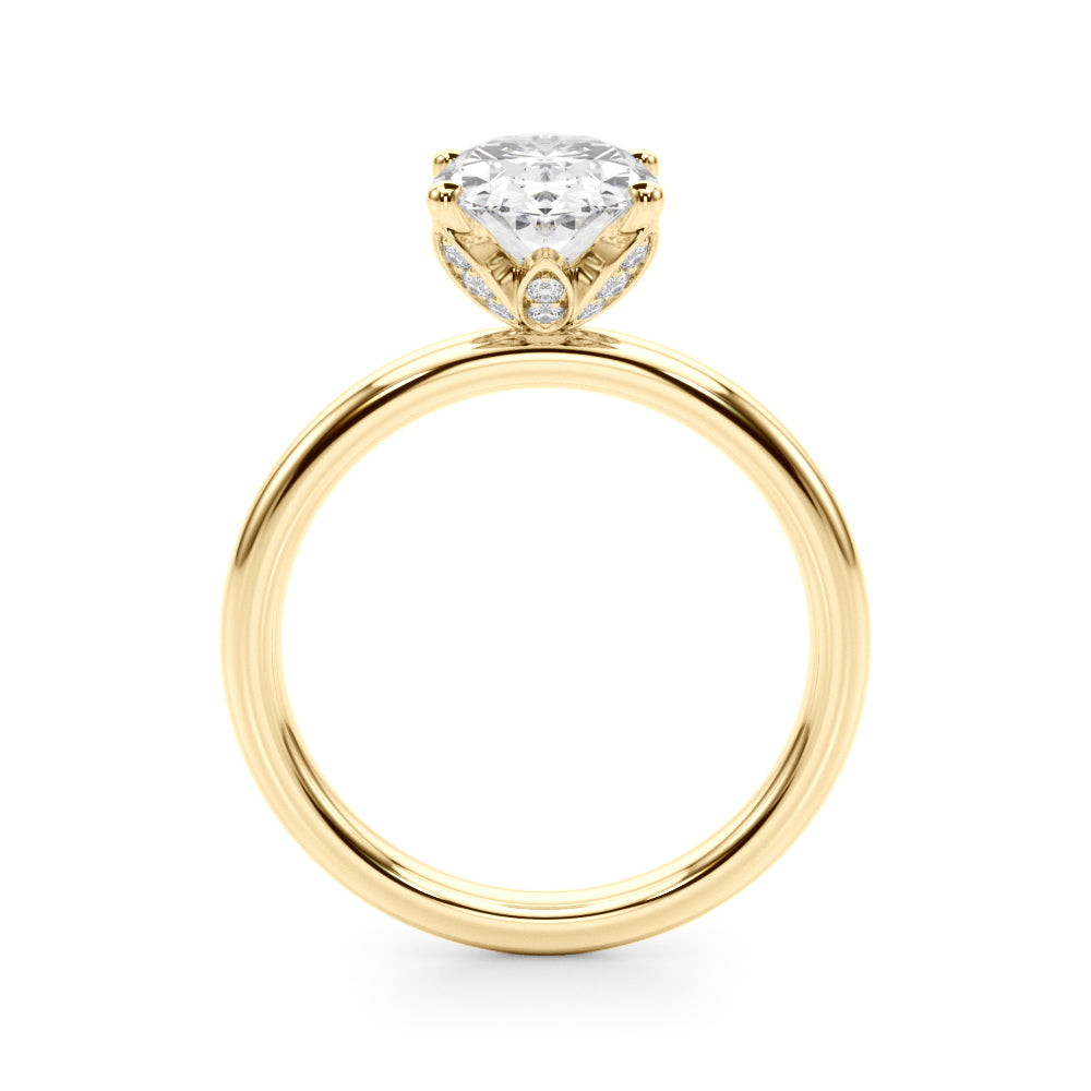 2.20 CT Oval Lab Diamond Engagement Ring | 14K Gold Hidden Halo | IGI E-F VS-VVS