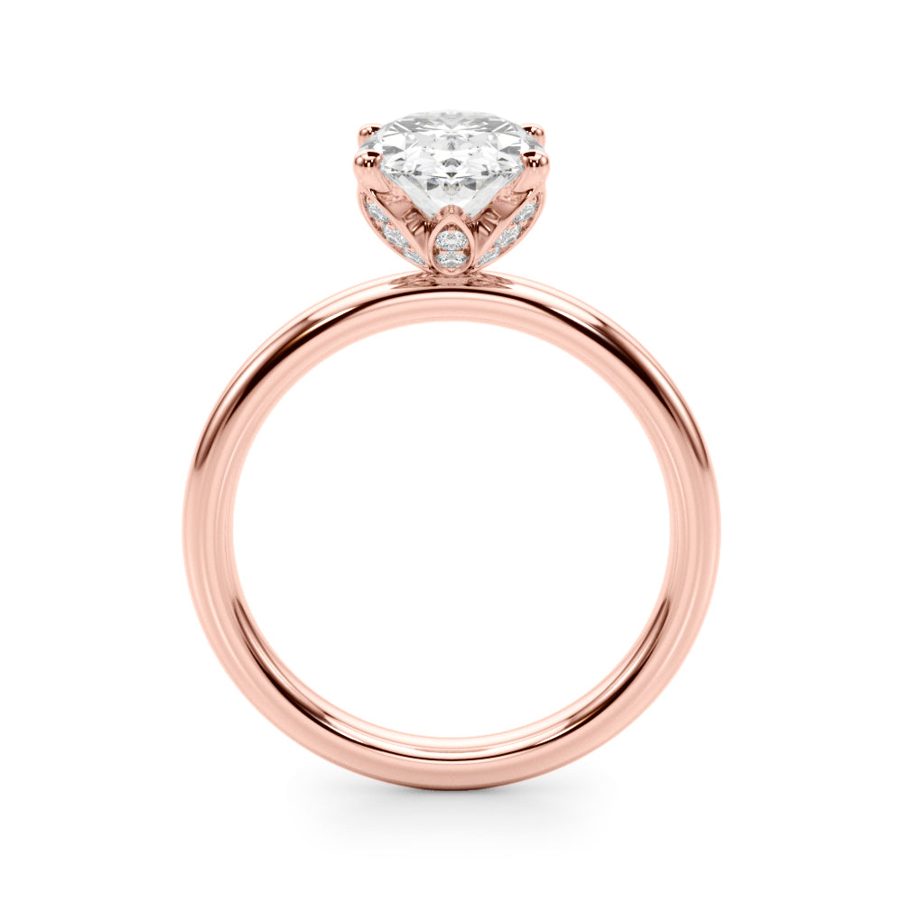 2.20 CT Oval Lab Diamond Engagement Ring | 14K Gold Hidden Halo | IGI E-F VS-VVS