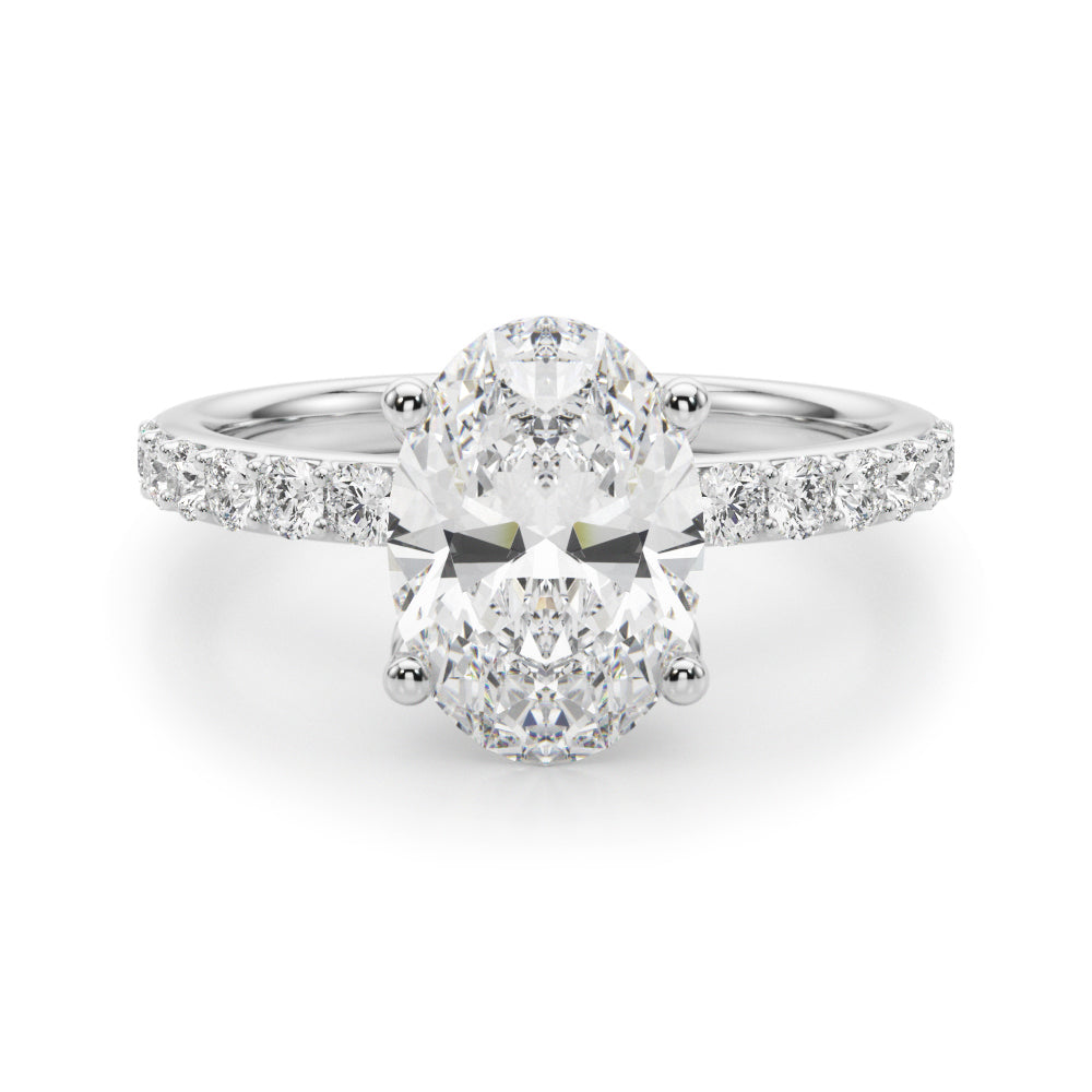 2.00ct Oval Diamond Engagement Ring 14K Gold | E VS IGI Certified | 0.50ct Side Stones | SIMON B JEWELS