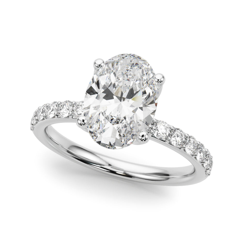 2.00ct Oval Diamond Engagement Ring 14K Gold | E VS IGI Certified | 0.50ct Side Stones | SIMON B JEWELS