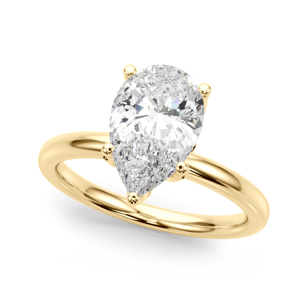 Pear-Cut Lab-Grown Diamond Engagement Ring | 2.00 Carat E Color VS Clarity | Hidden Halo | 14K Gold