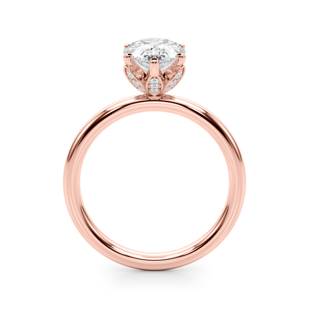 Pear-Cut Lab-Grown Diamond Engagement Ring | 2.00 Carat E Color VS Clarity | Hidden Halo | 14K Gold