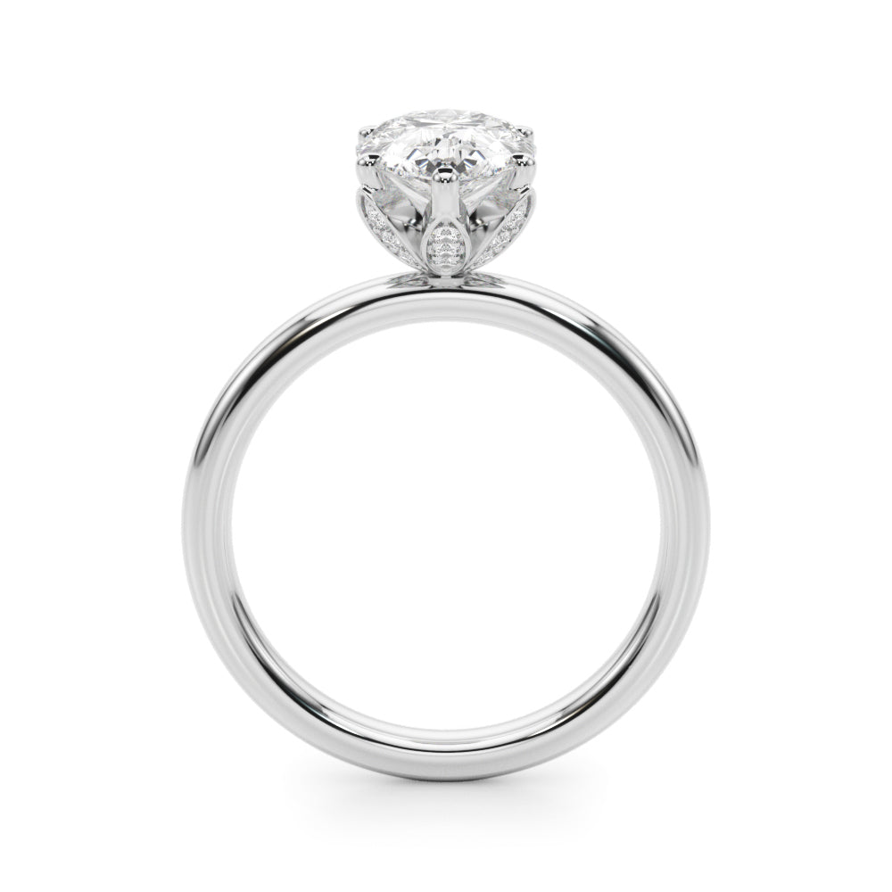 Pear-Cut Lab-Grown Diamond Engagement Ring | 2.00 Carat E Color VS Clarity | Hidden Halo | 14K Gold