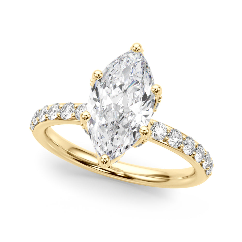 Marquise 2.00 CT F-G VS/VVS Lab Diamond Hidden Halo Engagement Ring