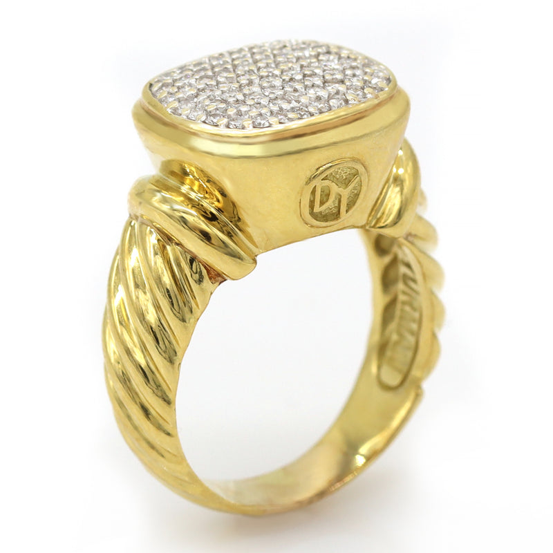 David Yurman Noblesse Pave Diamond Ring in 18K Gold