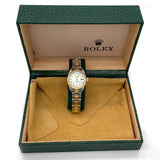 ROLEX DATEJUST 69173 LADIES WATCH WHITE MOP DIAMOND DIAL FLUTED OYSTER BAND.