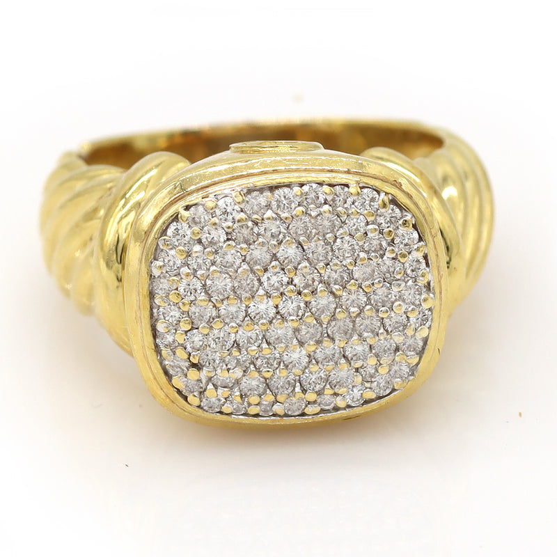 David Yurman Noblesse Pave Diamond Ring in 18K Gold