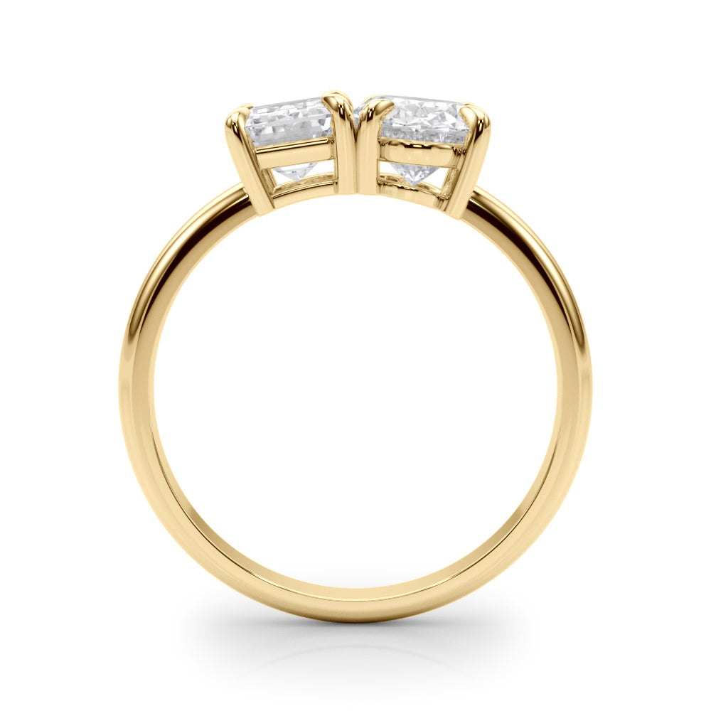 3.00 Carat Emerald and Oval Lab-Grown Diamond Two-Stone Engagement Ring in 14K Gold – IGI Certified