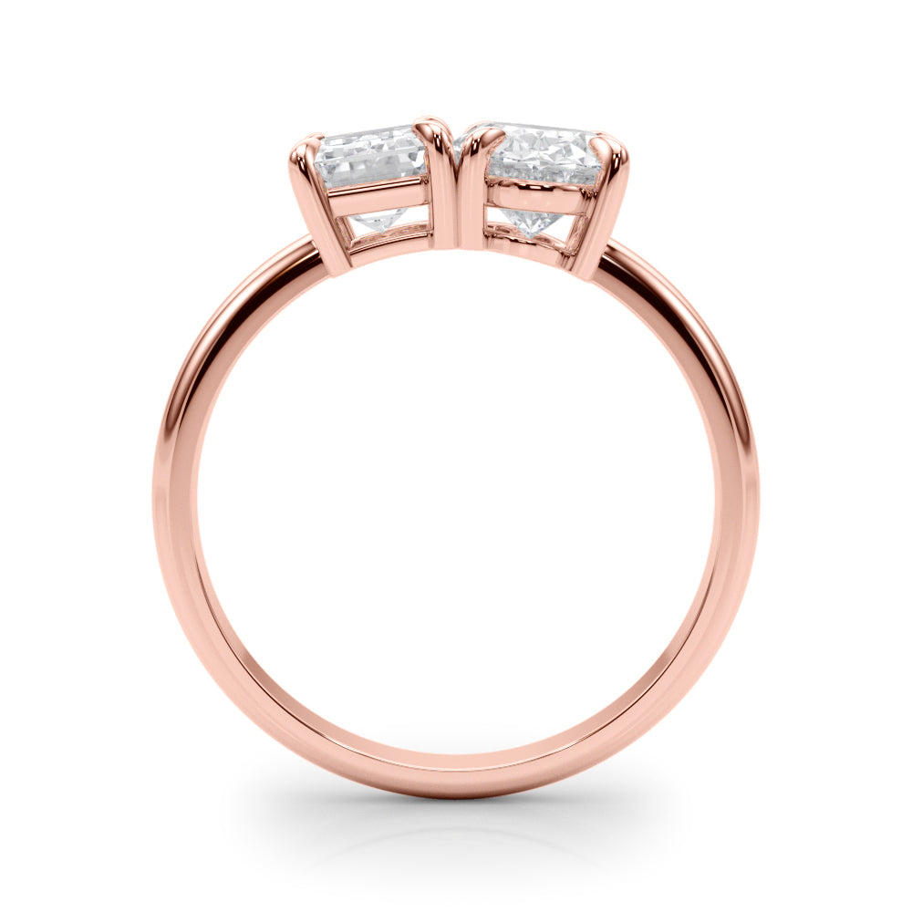 3.00 Carat Emerald and Oval Lab-Grown Diamond Two-Stone Engagement Ring in 14K Gold – IGI Certified