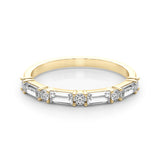 5/8 CT TW Round & Baguette Alternating Diamond Wedding band