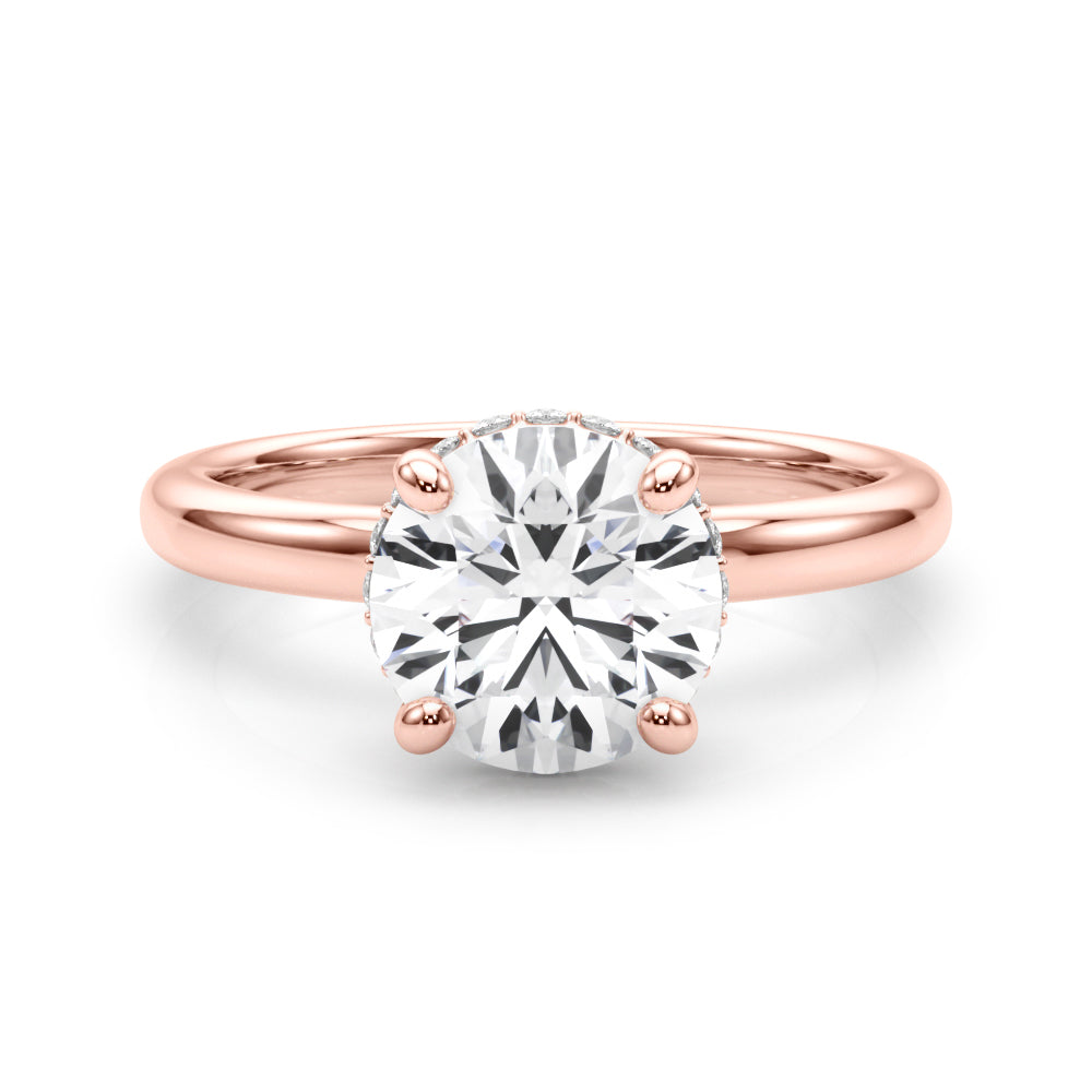 2.00ct Round Lab Grown Diamond Hidden Halo Engagement Ring 14K Gold IGI F VVS