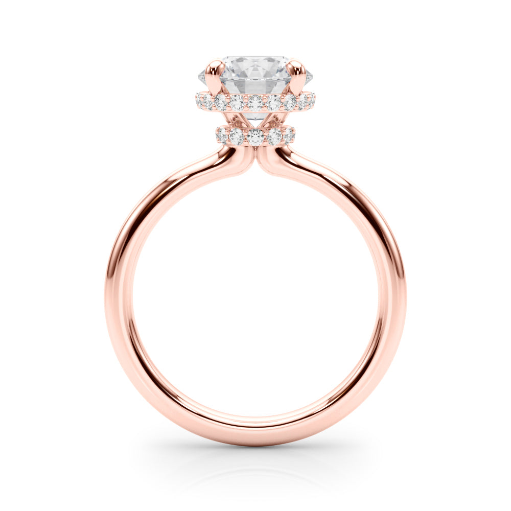 2.00ct Round Lab Grown Diamond Hidden Halo Engagement Ring 14K Gold IGI F VVS