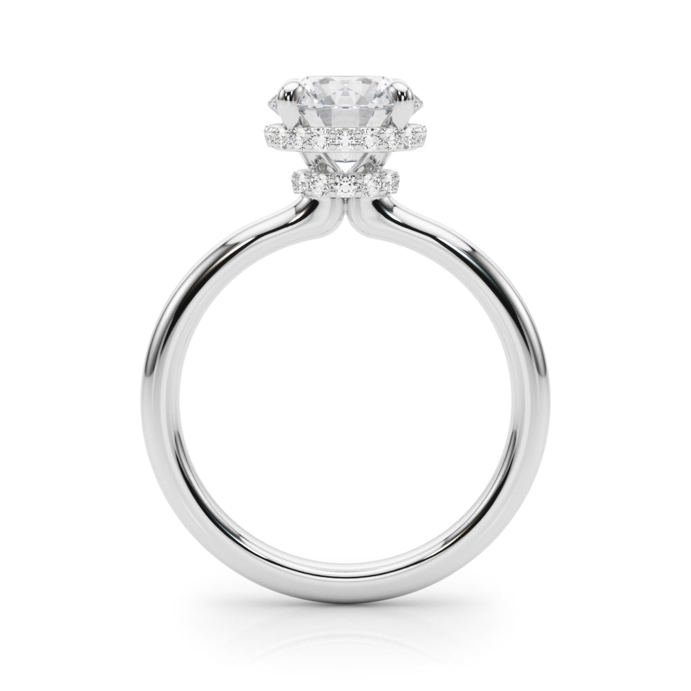 2.00ct Round Lab Grown Diamond Hidden Halo Engagement Ring 14K Gold IGI F VVS