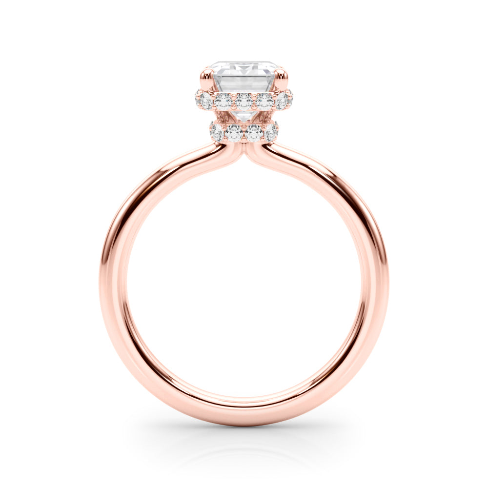 2.00ct Emerald Cut Lab Diamond Hidden Halo Engagement Ring 14K Gold IGI Certified