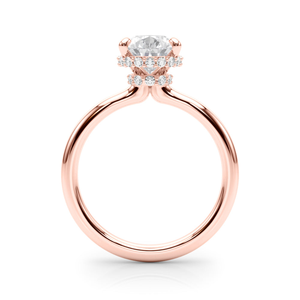 3 Carat Pear-Shaped Lab-Grown Diamond Double Hidden Halo Engagement Ring in 14K Gold