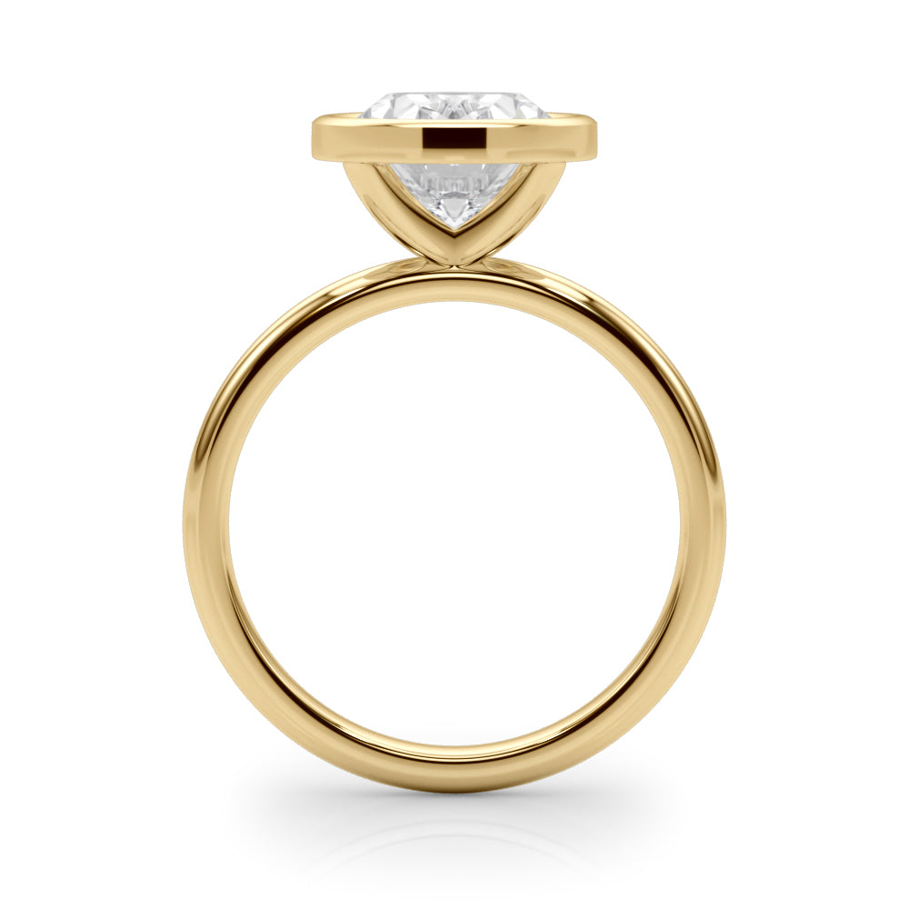 3.50 Carat Oval Lab-Grown Diamond Bezel Solitaire Engagement Ring in 14K Gold – IGI Certified