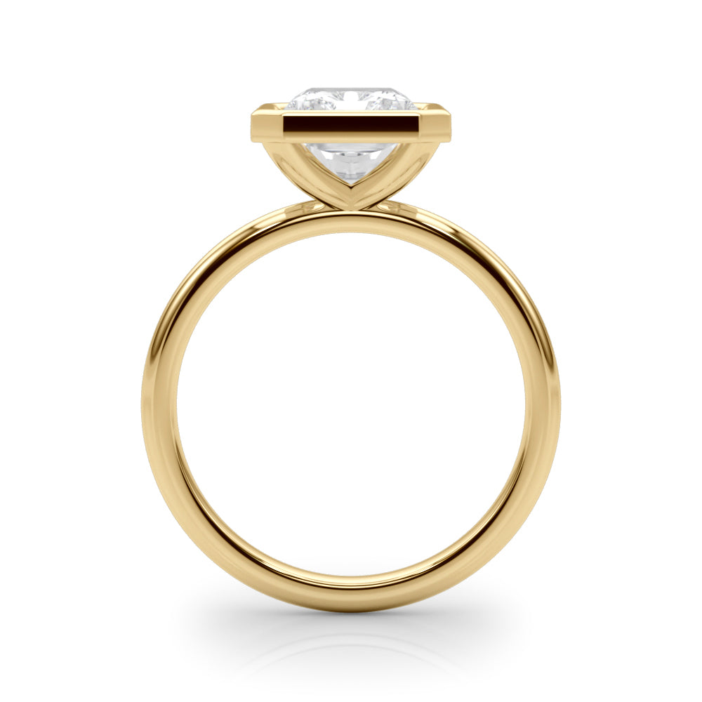 4.00 Carat Radiant-Cut Lab-Grown Diamond Bezel Solitaire Engagement Ring in 14K Gold – IGI Certified