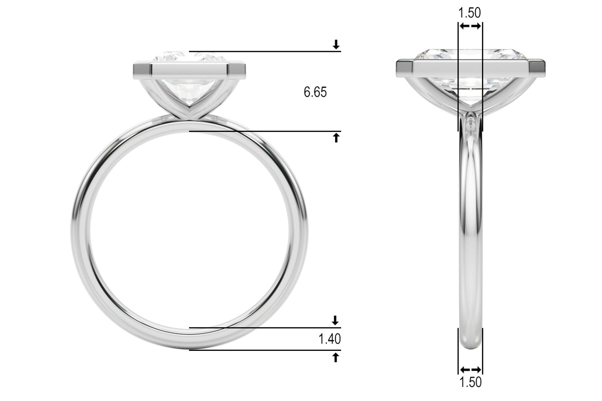 4.00 Carat Radiant-Cut Lab-Grown Diamond Bezel Solitaire Engagement Ring in 14K Gold – IGI Certified