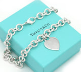 Rare Return to Tiffany & Co Sterling Silver Heart Tag Necklace 16" Retail $650