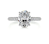 3.75 carat Oval Diamond MicroPave Engagement Ring
