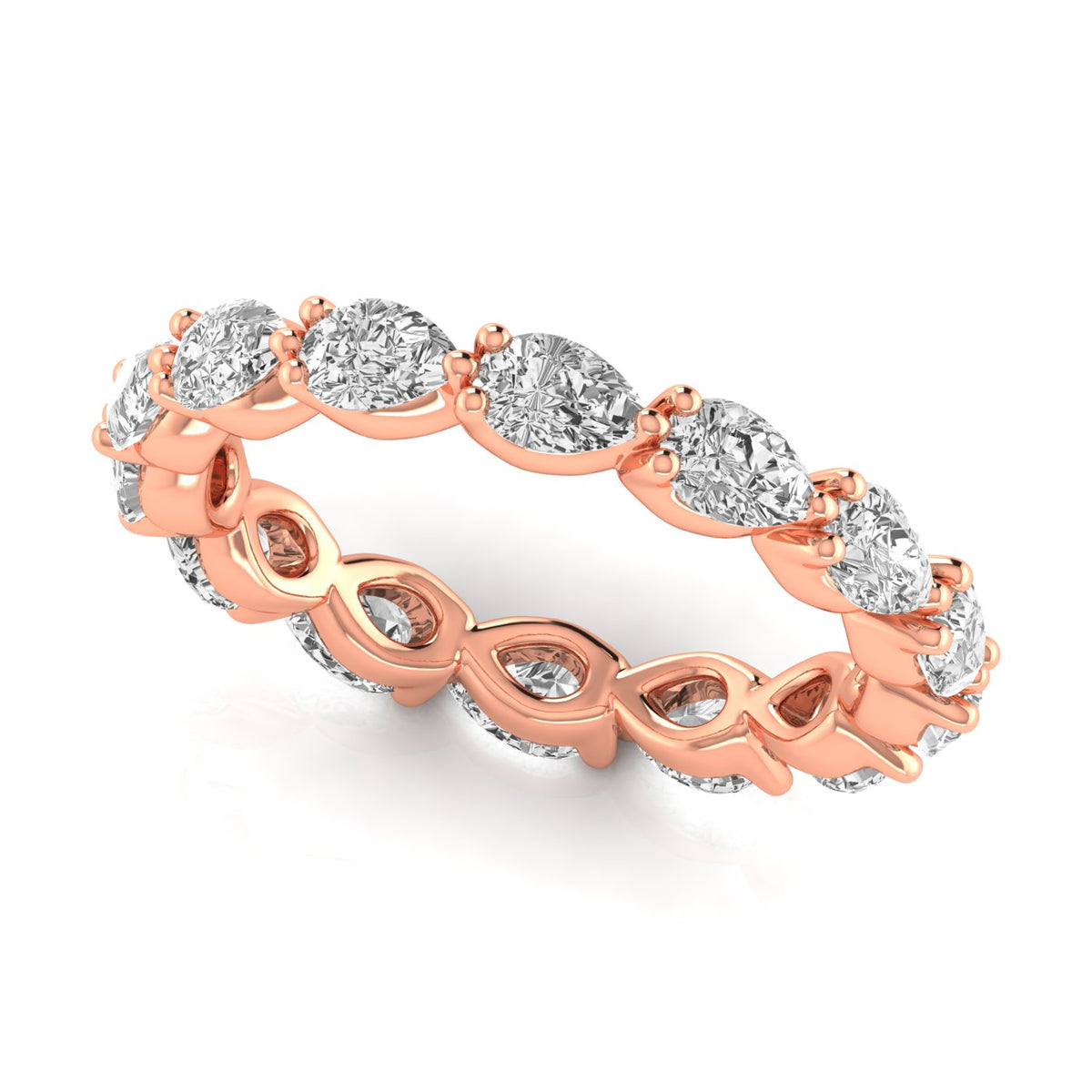 2.00 CTW Pear-Cut Lab-Grown Diamond Eternity Wedding Band in 14K Gold