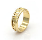 Tiffany & Co 18K Yellow Gold Atlas Roman Numeral Ring