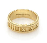 Tiffany & Co 18K Yellow Gold Atlas Roman Numeral Ring